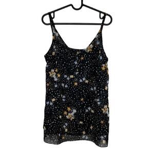 NWOT Cabi Cluster Cami Cosmic Floral Print Small Sheer Lined Vamp Whimsigoth